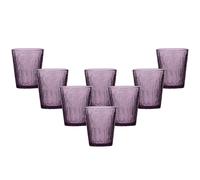 Dibor Set of 8 Vintage Luxury Lavender Embossed Drinking Glass Tumblers Festive Christmas Decor Glassware 320ml in Purple | Size: 8 Pack Dibor Purple 8 Pack