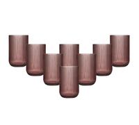Dibor Set Of 8 Vintage Luxury Pink Ribbed Tall Drinking Glass Whisky Glass Tumbers 420Ml