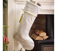 Dibor Silver Kensington Velvet Xmas Gift Decoration Christmas Stocking For Kids