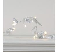 Dibor Silver Leaves Pre-Lit String Xmas Table Decoration Christmas Garland - 200Cm