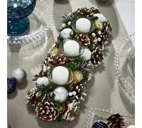 Dibor Silver Triple Table Centrepiece Christmas Decoration Candle Holder Tealight Holder 39Cm