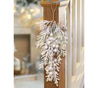 Dibor Snow Dusted White Christmas Decoration Wreath Swag 62Cm