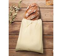 Dibor Square Cotton Bread Bag - 100% Natural Cotton Reusable Drawstring Bread Storage Bag For Cob Loaves, Machine Washable