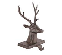 Dibor Stocking Holder Cast Iron Reindeer Christmas Stocking Holder Hanging Hooks - 1.5kg Recycled Metal Xmas Stocking Holder