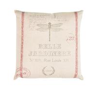 Dibor Striped Scatter Cushion 100% Cotton Machine Washable Removable Cover Dragonfly Print Cushions with Water Repellent Finish (Red)