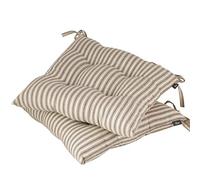 Dibor Striped Seat Pad Set - 2 Grey Stripe Dining Chair Cushions