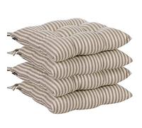 Dibor Striped Seat Pad Set - 4 Grey Stripe Dining Chair Cushions