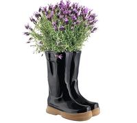 Dibor Tall Wellington Boots Plant Pot Blue Ceramic Garden Flower Planter Summer Gardening Gift (BX07)