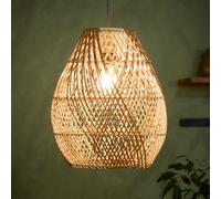Dibor Teardrop Diamond Natural Woven Pendant Ceiling Light Shade H35 x D30cm Dibor Natural