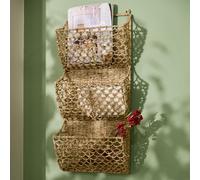 Dibor Traditional 3 Tier Wall Mounted Book or Magazine Basket Rack in Natural Dibor Natural