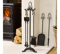 Dibor Traditional 5pc Fireside Freestanding Silver Companion Set Dibor Silver