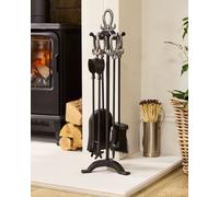 Dibor Traditional 5pc Fireside Freestanding Silver Companion Set Dibor Silver