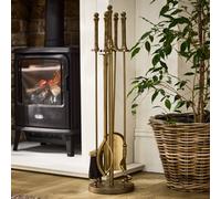 Dibor Traditional Antique Brass Heritage Fireplace Companion Set