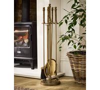 Dibor Traditional Antique Brass Heritage Fireplace Companion Set H80 x W20cm in Copper Dibor Copper