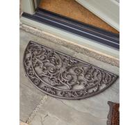 Dibor Traditional Antique Brown Cast Iron Crescent Outdoor Doormat | Size: Medium Dibor Brown Medium