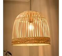 Dibor Traditional Bamboo Dome Easy Fit Decor Ceiling Shade H33 x D40cm in Beige Dibor Beige