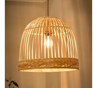 Dibor Traditional Bamboo Dome Easy Fit Decor Ceiling Shade H33 x D40cm in Beige Dibor Beige