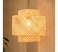 Dibor Traditional Bamboo Easy Fit Decor Ceiling Shade H30 x D30cm in Beige Dibor Beige