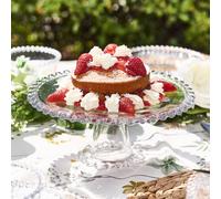 Dibor Traditional Bella Perle Glass Beaded Glassware Christmas Cake Stand in Clear Dibor Clear