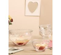 Dibor Traditional Bella Perle Glassware Trifle & Kitchen Baking Serving Christmas Dessert Bowl Set Gift Idea in Clear | Size: 5 Pack Dibor Clear 5 Pack