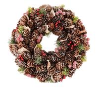 Dibor Traditional Berries Winter Autumn Wreath Front Door Christmas Wreath 36cm in Grey Dibor Grey
