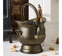 Dibor Traditional Black Fireplace Storage Fireside Coal Bucket With Shovel