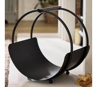 Dibor Traditional Black Round Fireplace Coal Bucket Log Holder H44 x W39cm Dibor Black