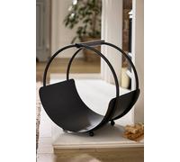 Dibor Traditional Black Round Fireplace Coal Bucket Log Holder H44 x W39cm Dibor Black