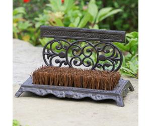 Dibor Traditional Cast Iron Ornate Outdoor Garden Boot Brush And Scraper