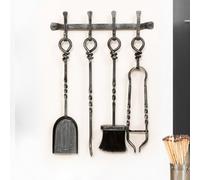 Dibor Traditional Cast Iron Wall Mounted 5Pc Fireside Set
