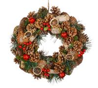 Dibor 38cm Citrus Spice Xmas Decor Front Door Wreath Christmas Wreath in Green Dibor Green