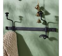 Dibor Traditional Duke Noir Double Coat Hanger Wall Hook Rack in Black | Size: Medium Dibor Black M