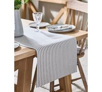 Dibor Traditional Extra Large Grey Stripe Cotton Dining Table Runner Table Cloth 220cm | Size: XL Dibor Grey XL