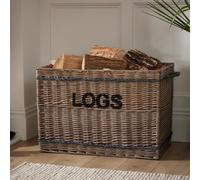 Dibor Traditional Extra Large Wicker Wood Fireside Logs Storage Basket