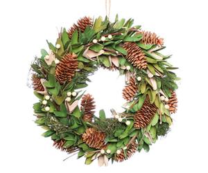 Dibor Traditional Forest Green Front Door Autumn Wreath Winter Spring Wreath 35Cm