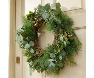 Dibor Traditional Giant Eucalyptus Hedgerow Front Door Autumn Wreath Winter Spring Wreath 50Cm