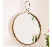 Dibor Traditional Gold Braided Edge Hallway Bedroom Wall Mirror Dia 40Cm