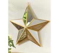 Dibor Traditional Gold Star Shaped Room Decor Wall Mounted Mirror H35cm x W34cm | Size: Small Dibor Gold Small