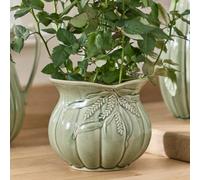Dibor Traditional Green Ceramic Table Decor Plant Pot (H)14cm, (Dia)15cm | Size: Small Dibor Green Small