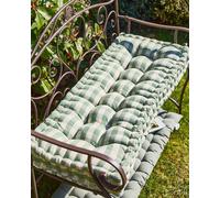Dibor Traditional Green Striped Summer Outdoor Garden Bench Cushion L112cm x W44cm | Size: Large Dibor Green Large