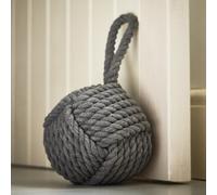 Dibor Traditional Grey Cotton Rope Ball Knot Door Stopper Decorative Door Stop