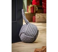 Dibor Traditional Grey Cotton Rope Ball Knot Door Stopper Decorative Door Stop Dibor Grey