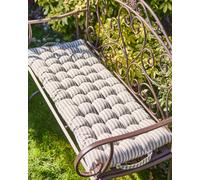 Dibor Traditional Grey Striped Summer Outdoor Garden Bench Cushion L100cm x W45cm | Size: Large Dibor Grey Large