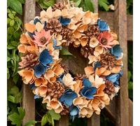Dibor Traditional Harvest Floral Front Door Autumn Wreath Winter Spring Wreath 35Cm