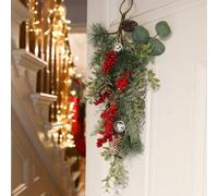 Dibor Traditional Jingle Bell Red Berry Door Christmas Decoration Swag 58Cm