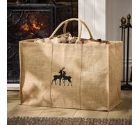Dibor Traditional Kissing Deer Hessian Firewood Log Storage Jute Bag