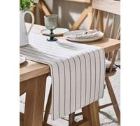 Dibor Traditional Large Brown Stripe Cotton Dining Table Runner Table Cloth 180cm Dibor Brown Large
