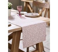 Dibor Traditional Large Rose Blush Cotton Leaf Dining Table Runner Table Cloth 180cm in Pink Dibor Pink Large