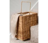Dibor Traditional Large Staircase Laundry Storage Basket with Handle in Natural Dibor Natural