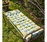 Dibor Traditional Lemon Patterned Bench Mattress Summer Outdoor Garden Bench Cushion L100cm x W45cm in Yellow | Size: Large Dibor Yellow Large